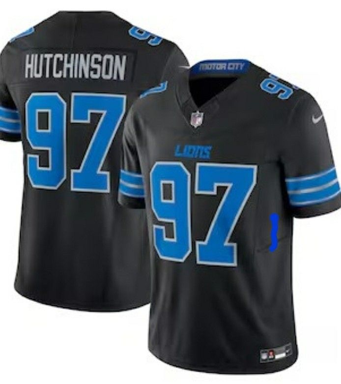 New! Men's Detroit Lions Aidan Hutchinson Black 2nd Alternate Game Jersey XL