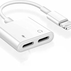 Apple MFi Certified] iPhone Headphones Adapter Splitter, 2 in 1 Dual Lightning Charger Cable Aux Audio Adapter Converter for iPhone 14/13/12/11/XS/XR/