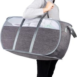 Pop Up Laundry Hamper，with Durable Handles collapsible laundry basket，Easy to Open and Fold for college Dorm,kids room，travel (Gray)…