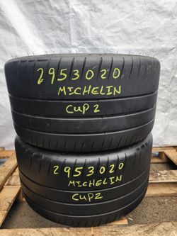 295 30ZR 20 MICHELIN PILOT SPORT CUP 2 TIRES 2953020 USED TIRES (PAIR) MOUNT BALANCE INCLUDED
