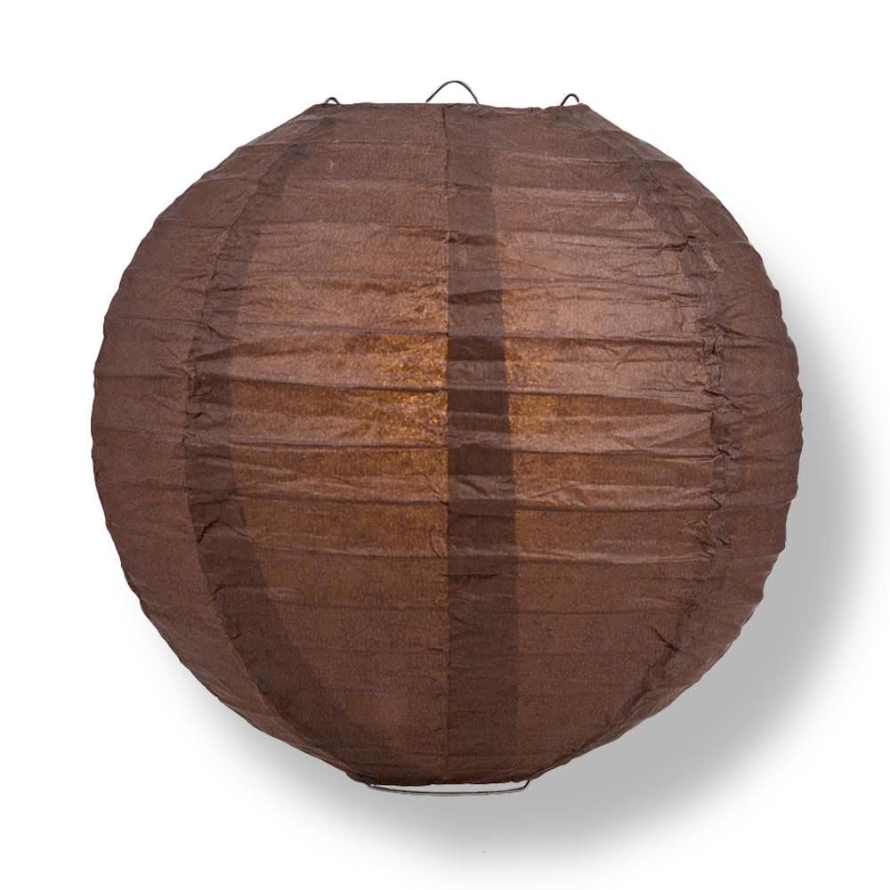12 Pieces 18” large BrownRound ChinesePaper Lanterns For Party Wedding Baby Shower Bridal Shower Home Decorations Suppliers