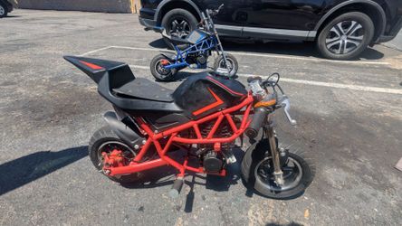 (2) Mini Bike Gas Powered Blue Frame