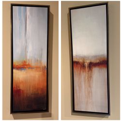 Great Big Canvas Set of 2 – 37x13 Vertical Abstract Art Panels, Warm Modern Décor