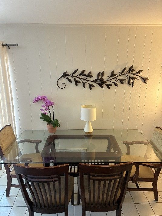 Glass Top Dining Table