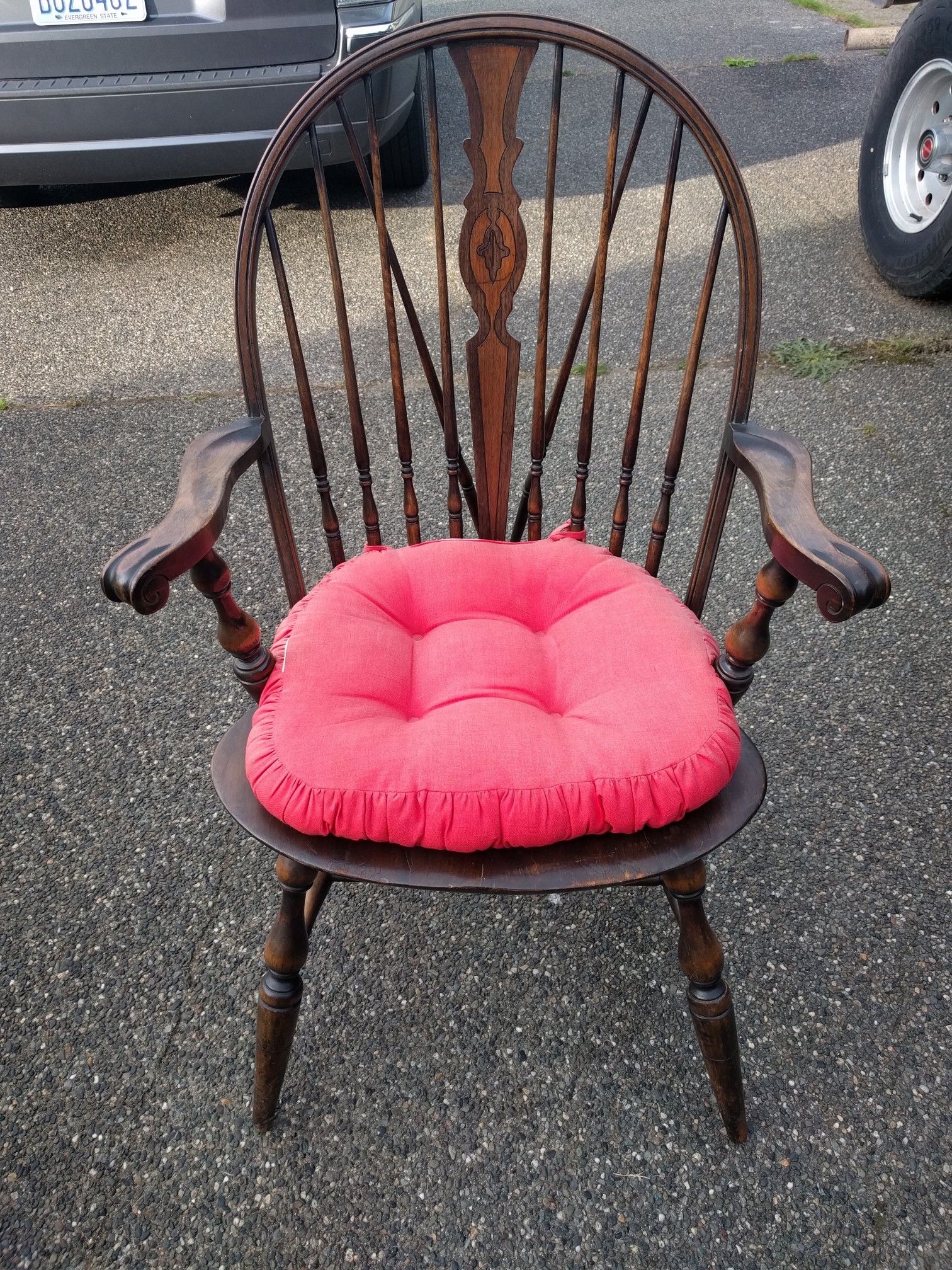 Vintage handmade solid wood chair in great condition