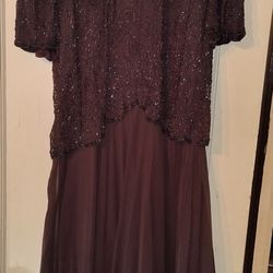 Purple Chiffon Beaded Dress