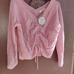 women's pink sweater top