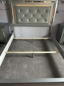 Used Queen Size Bed Frame plus free used mattress and spring box