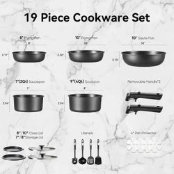 19 PCs Carote Cookware Set Brand New In A Box