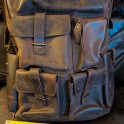 Leather Laptop Backpack