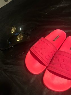Dolce & Gabbana Red Rubber Slides