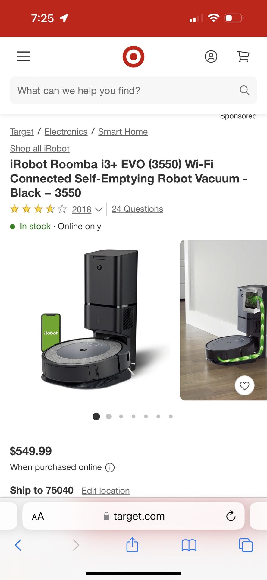 BRAND NEW IN iRobot Roomba i3+ EVO (3550) Wi Fi Connected