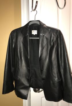Armani genuine leather blazer jacket