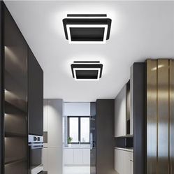  2 Packs Square Flush Mount Ceiling Light, 6000K Modern LED Ceiling Light Fixture, Minimalist Hallway Lighting Fixture Ceiling Lamp for Hallway Entryw