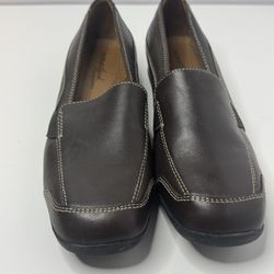 Natural Soul By Naturalizer 'Camelia'Brown Leather Loafers Size 7M 