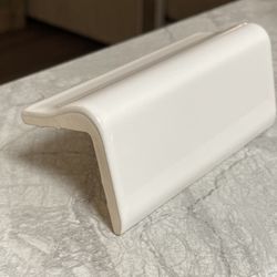 ~Vintage White~ V Cap; Glossy Ceramic Trim Tile: Counter Top Edging- NEW