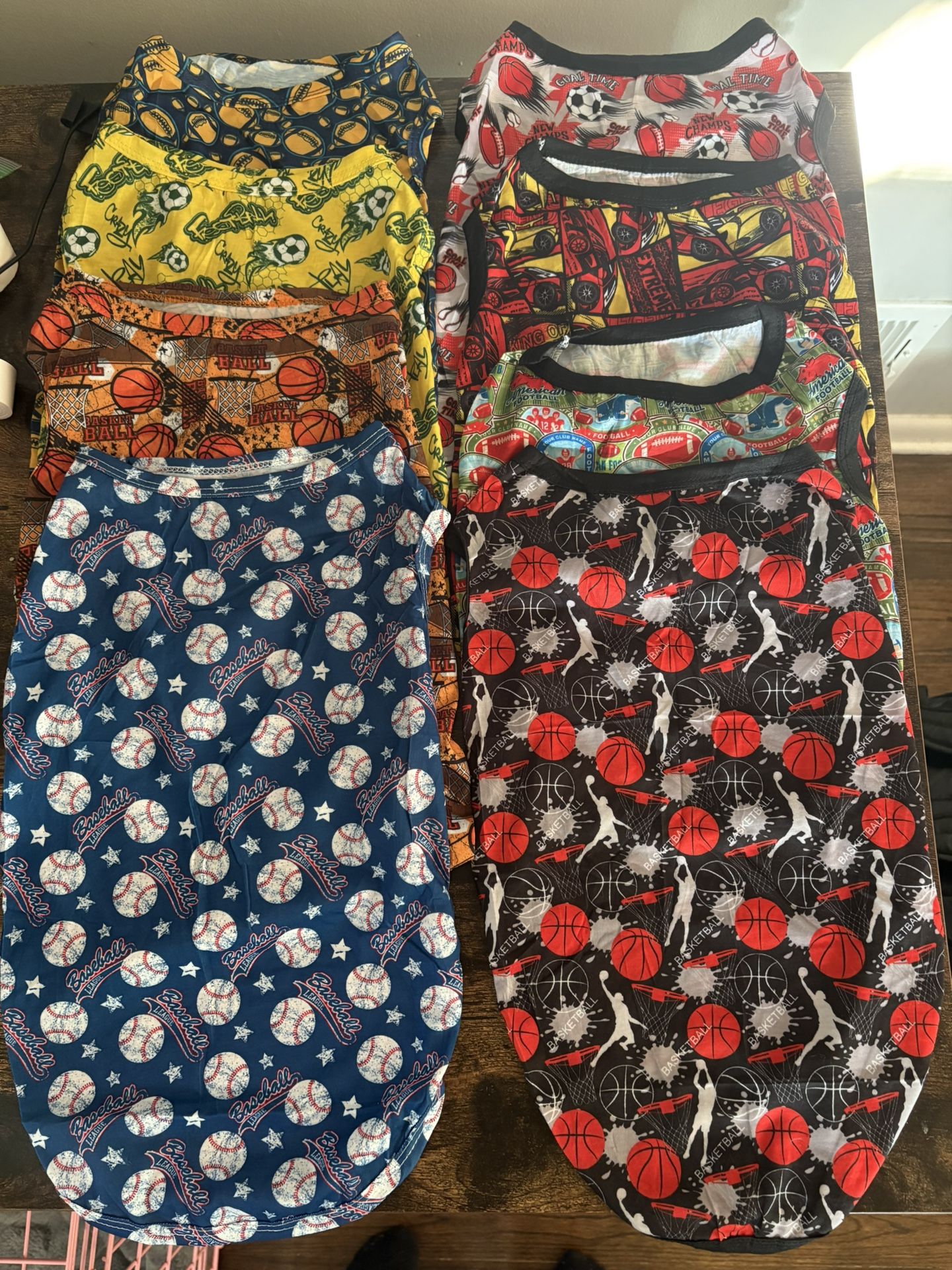 8 Dog Shirts Sports Themed Size XL
