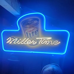 Miller Time Neon Beer Sign