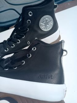 Converse All star Lugged Lift Black Monochrome Leather. Rare!