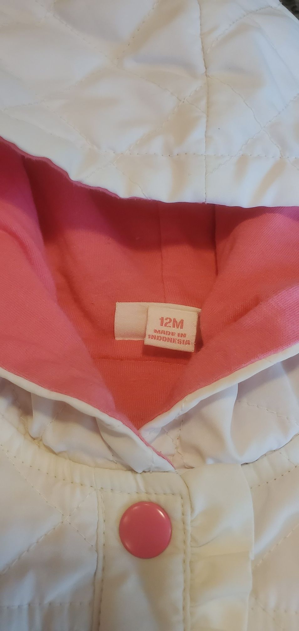 Oshkosh Pink/Cream Vest - 12 Months Baby