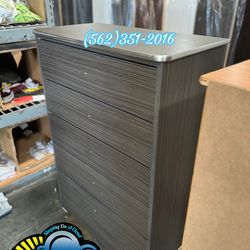 Five drawer grey chest with silver trim new cajonera Comoda