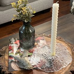 VINTAGE PUKEBERG SWEDEN ARTGLASS CANDLE HOLDER 1970'S