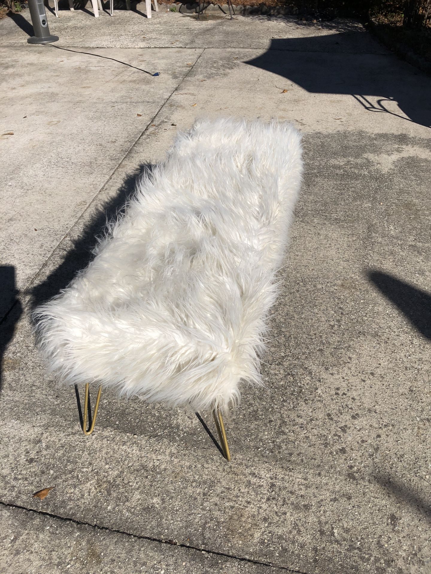 45x16x16” Faux Fur Bench Seat with Hair Pin Legs - Compare @$100