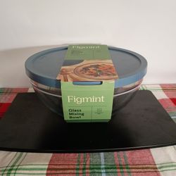 Figmint 10.25" Glass Mixing Bowl with Lid - NEW