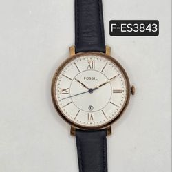 Fossil  Women's  Watch Gold-Tone Leather Strap New Battery  🔋😎✅️