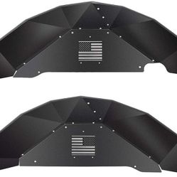 SMALLFATW Aluminum Rear Inner Fender Liner Compatible with 2007-2018 Jeep Wrangler JK JKU, US Flag Pattern, Great Fitting & Easy to Install, Jeep JK