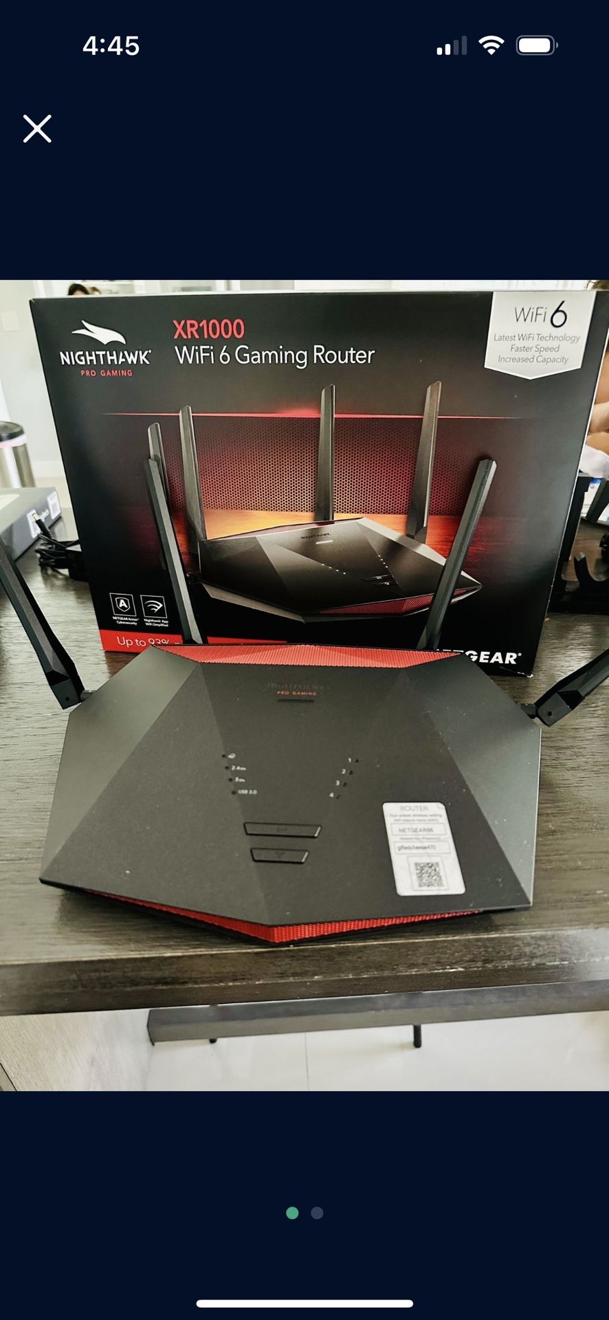NETGEAR Nighthawk XR1000 WiFi 6 Gaming Router