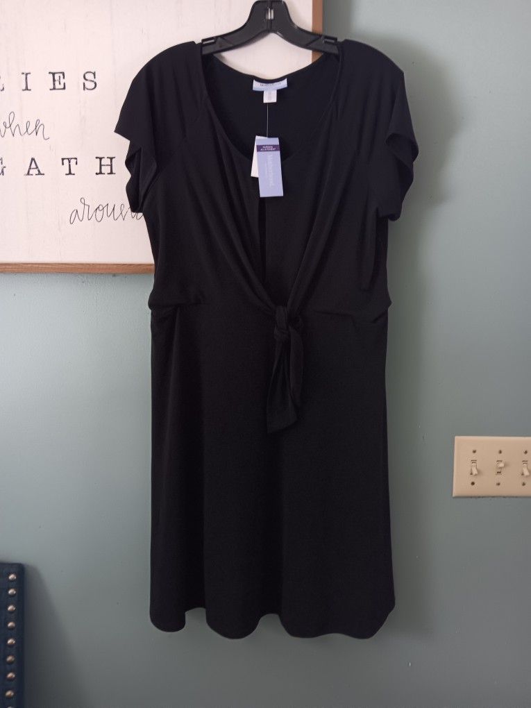 NWT Motherhood Maternity Nursing Midi Black Dress Size XL Womens