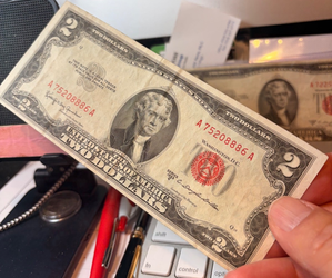 1953 Red Seal $2 Note Triple 8s Circulated #(contact info removed)31