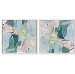 Sprout of Life II Canvas Spring Abstracts by Art Remedy ( two pieces set)