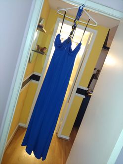 Deep Royal blue color. full length, tube top dress