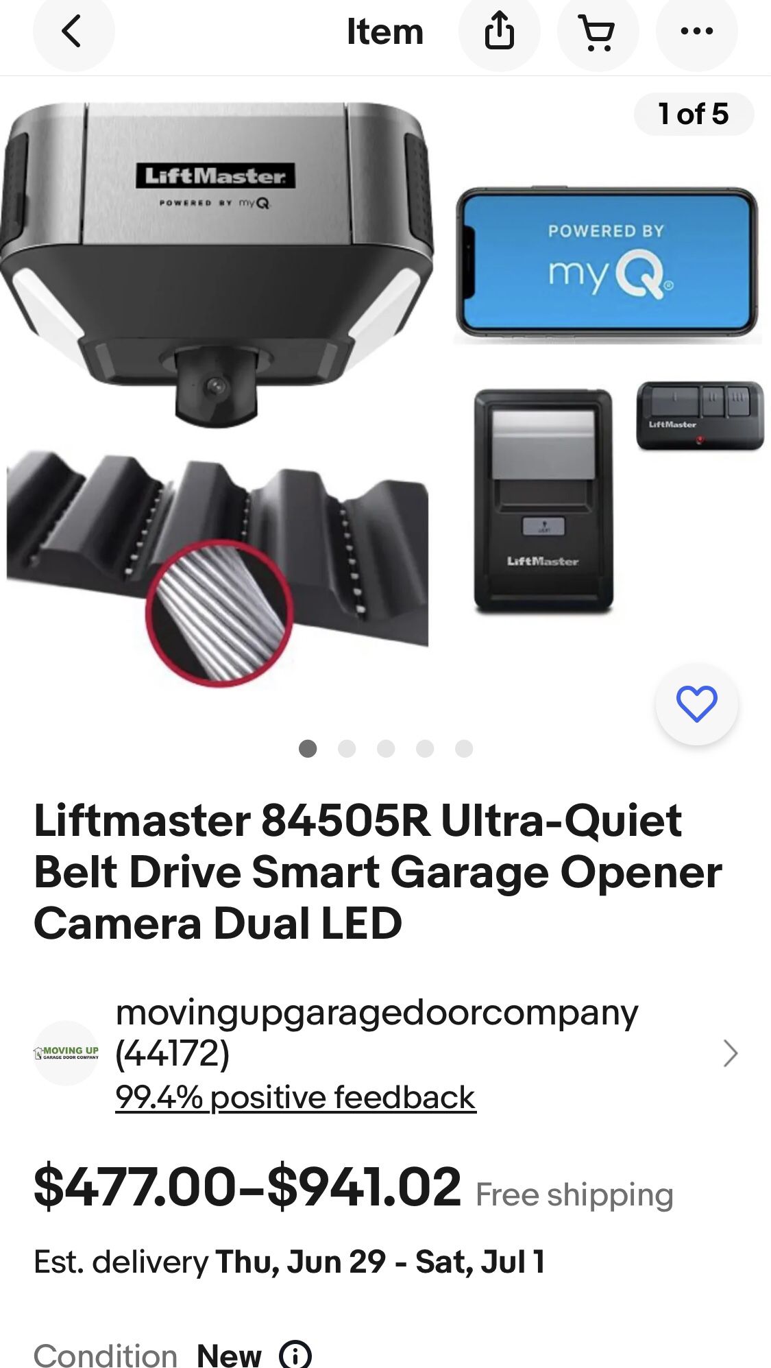 Liftmaster 84505 Belt Drive Opener 
