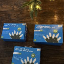 3 - brand new boxes of 350 each super bright LED  mini light sets !  