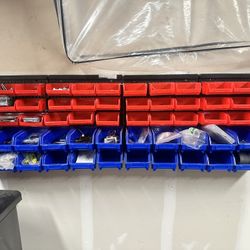 60 Bin Wall Mount Parts Rack