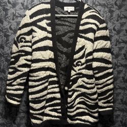 Ronny Kobo Cardigan Women's Small Zebra Open Front Animal‎ Print Missing Buttons  The Blair Cardigan in Zebra Multi is a stylish and unique women's sw