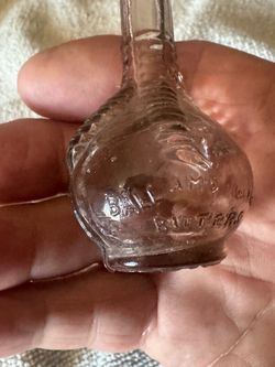 Antique Embossed Glass Bitters Bottle