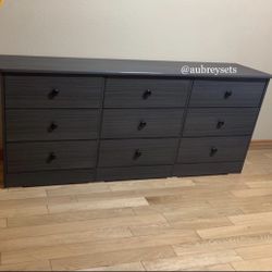 Grey 9 Drawer Dresser 