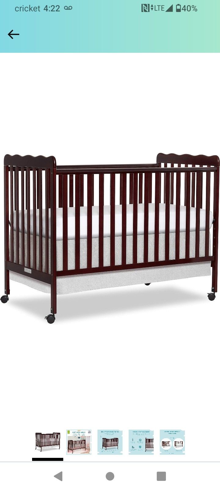 Never Used Babys Crib DOM 3 In 1