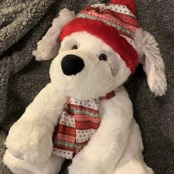 Hugfun International Puppy Teddy Bear Plush Scarf Bonnet Stuffed Animal 12"