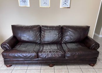 Ashley Furniture brown leather sofa