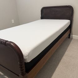 Twin Bed Frame, Mattress, Box Spring 