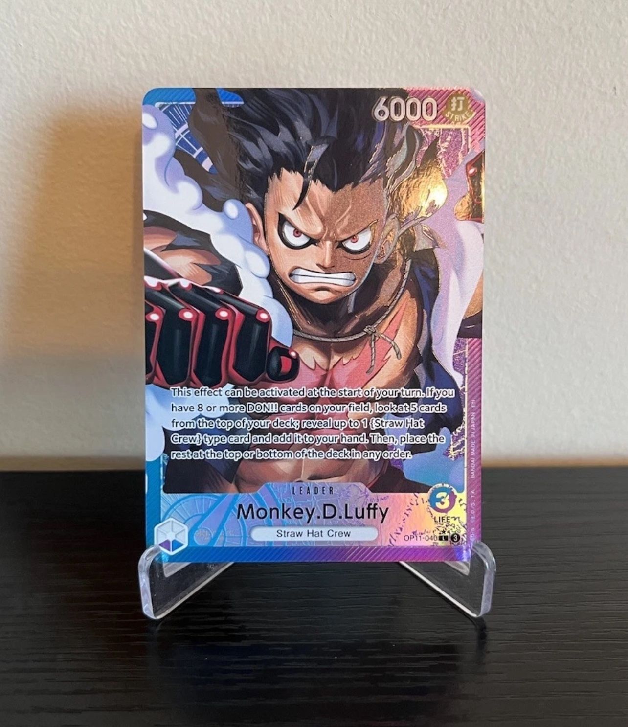 Monkey.D.Luffy OP11-040 Leader AA Fist of Divine Speed English One Piece TCG -NM