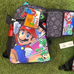 Super Mario Bros 5pc Backpack 
