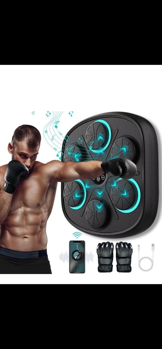 Smart Music Boxing Machine with Boxing Gloves, Wall Mounted Smart Bluetooth