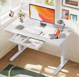 White adjustable desk. Brand new