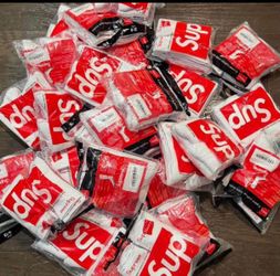 White supreme socks